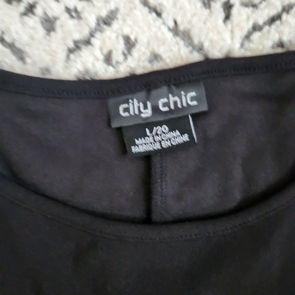 City Chic Plus Size LOVE ME KNOT Black Ruffle Belted Dress Party Large 20 - Picture 12 of 16